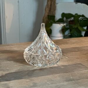 Vintage crystal trinket dish 2.5”